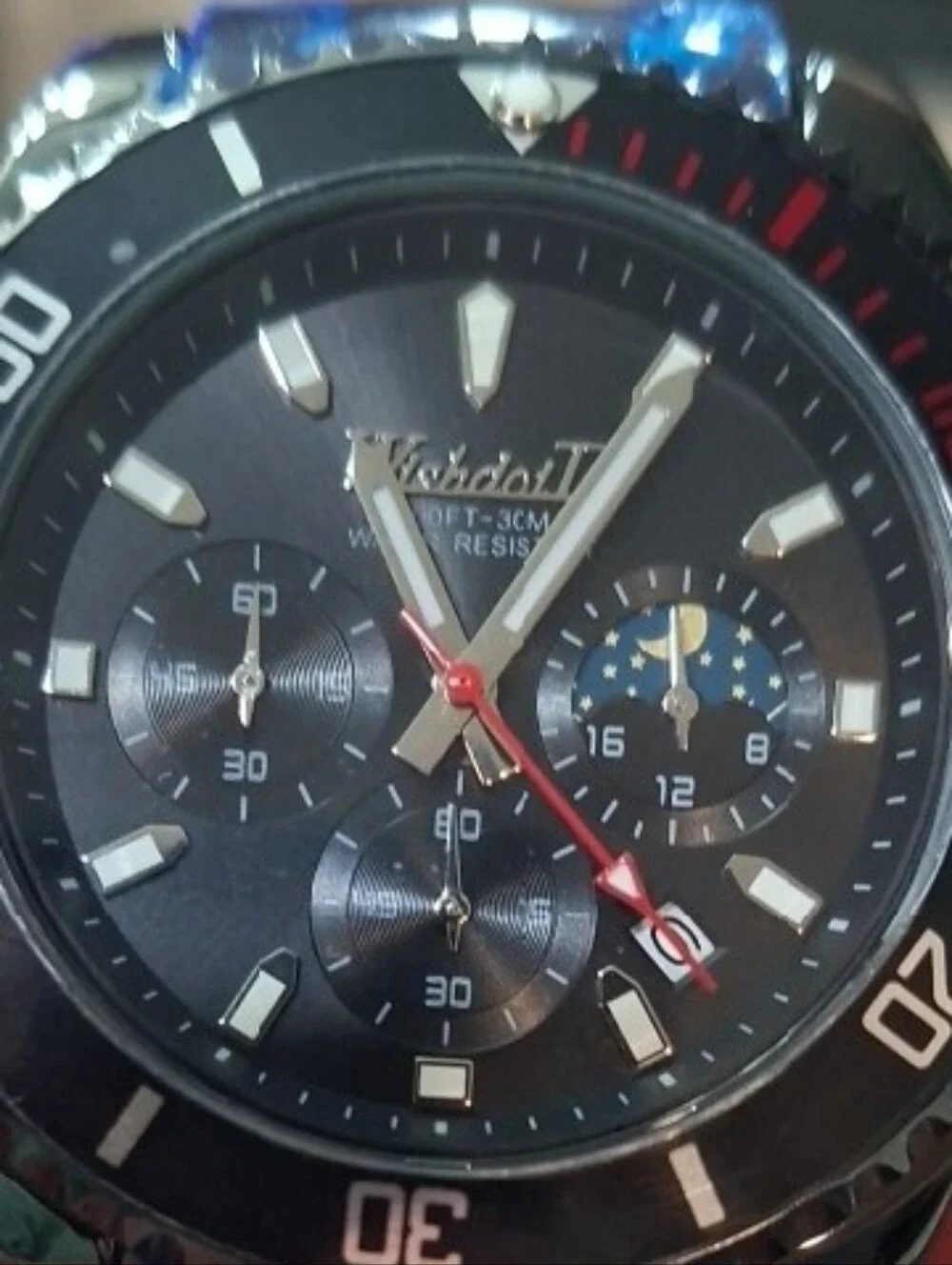 Black Men's Wristwatch with Metal Bracelet - WISHDTIL